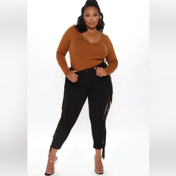 FASHION Nova Brown Your Everyday Long Sleeve Tee. Size 2X - Picture 3 of 3